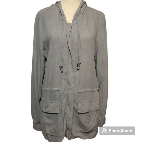 Sunday Gray Lightweight Zip Up Hoodie Sweatshirt Size Small - Picture 1 of 7